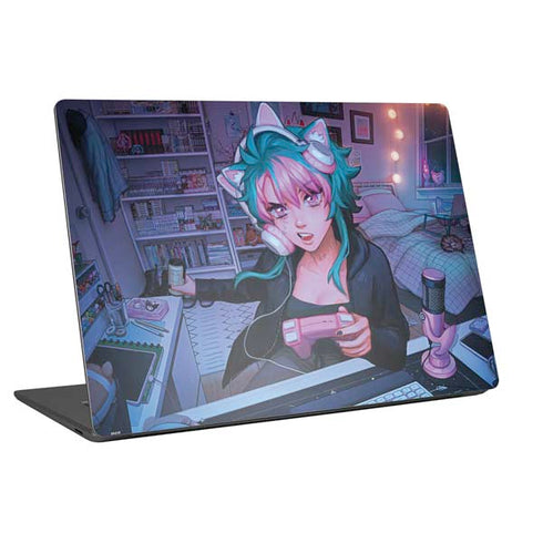 Anime Catgirl Gamer Nerd by Ivy Dolamore Universal Laptop 16in (13 x 9.4in) Skin